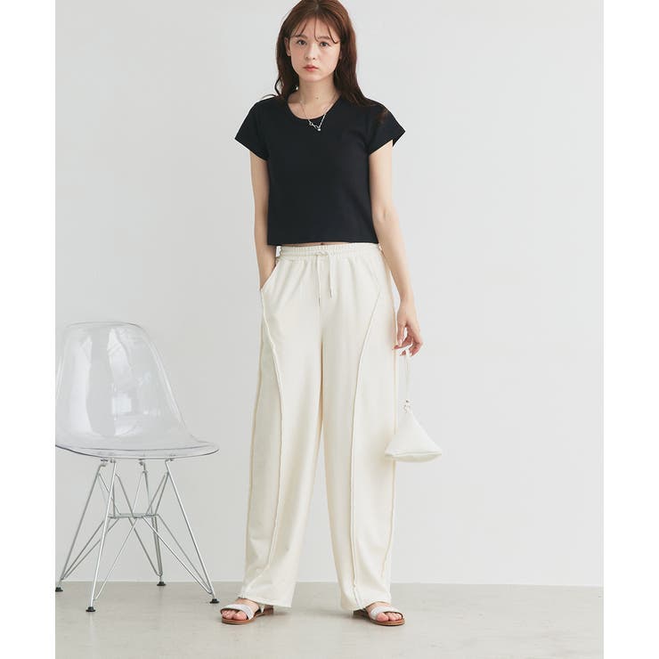 リンガーデザイン フライスコンパクトTシャツ | ad thie | 詳細画像13 