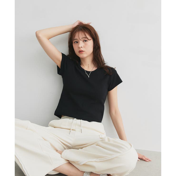 リンガーデザイン フライスコンパクトTシャツ | ad thie | 詳細画像20 
