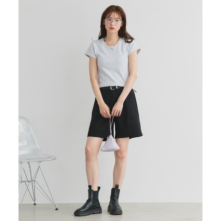 リンガーデザイン フライスコンパクトTシャツ | ad thie | 詳細画像21 