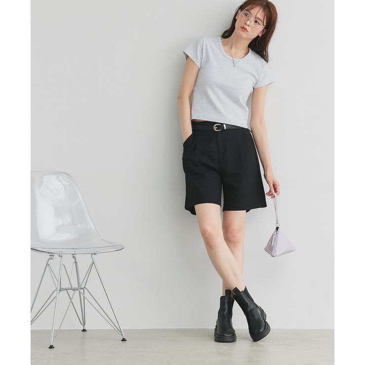 リンガーデザイン フライスコンパクトTシャツ | ad thie | 詳細画像23 