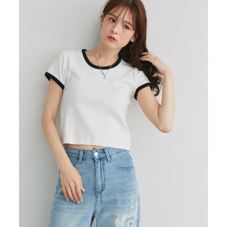 リンガーデザイン フライスコンパクトTシャツ | ad thie | 詳細画像30 