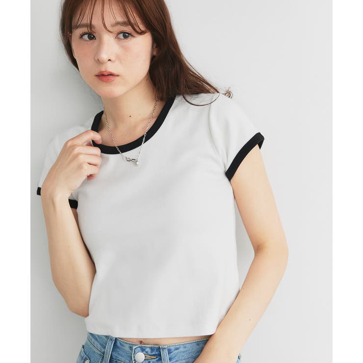 リンガーデザイン フライスコンパクトTシャツ | ad thie | 詳細画像34 