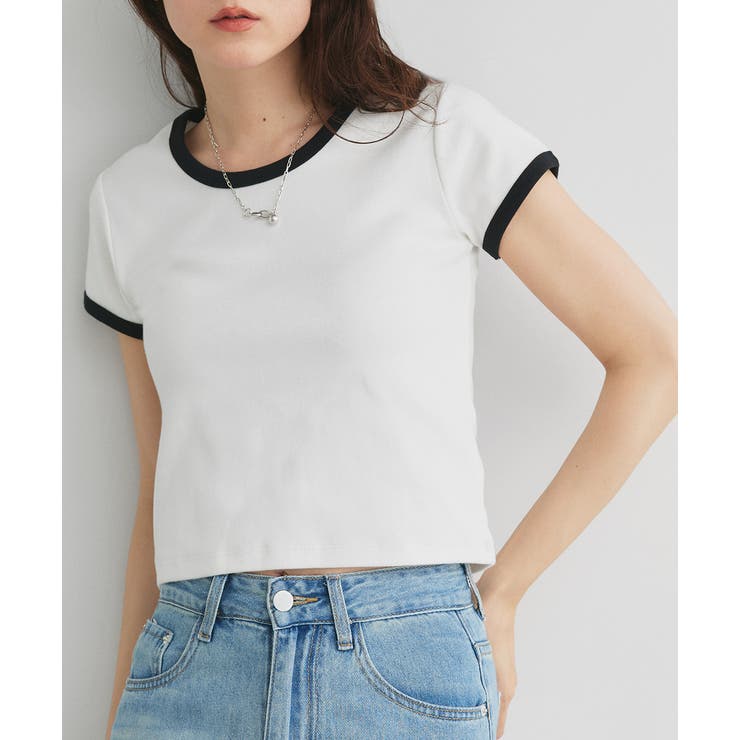 リンガーデザイン フライスコンパクトTシャツ | ad thie | 詳細画像35 