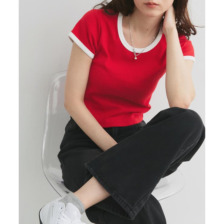 リンガーデザイン フライスコンパクトTシャツ | ad thie | 詳細画像44 