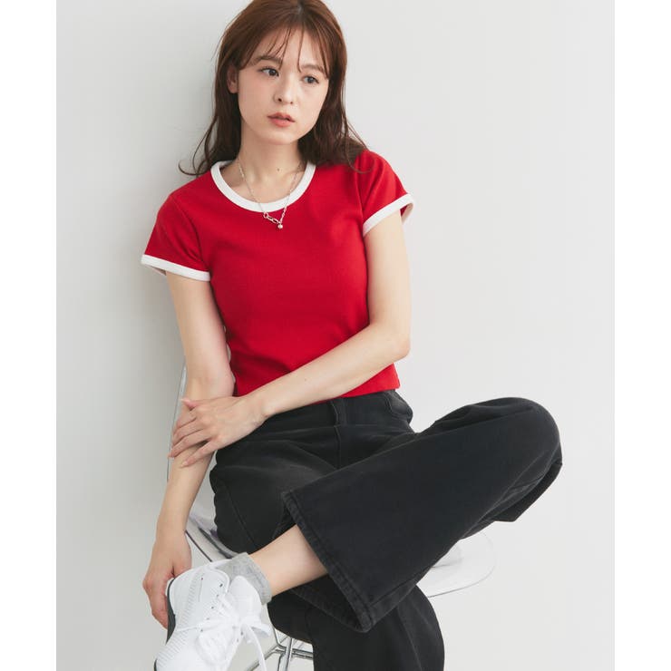リンガーデザイン フライスコンパクトTシャツ | ad thie | 詳細画像45 