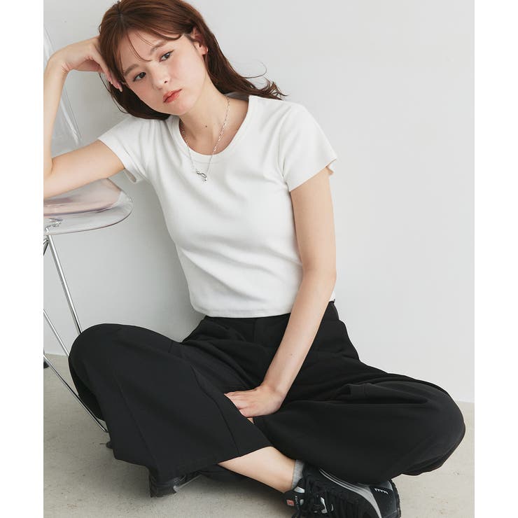 リンガーデザイン フライスコンパクトTシャツ | ad thie | 詳細画像8 
