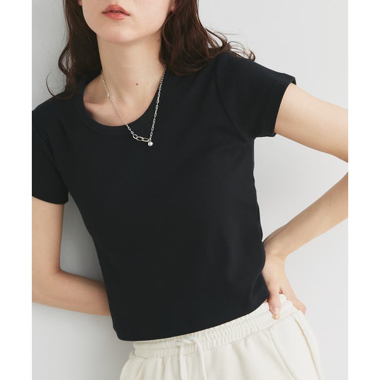 ブラック | リンガーデザイン フライスコンパクトTシャツ | ad thie