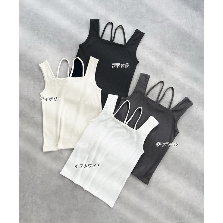 2wayネックスクエアホルターリブタンクトップ | ad thie | 詳細画像79 