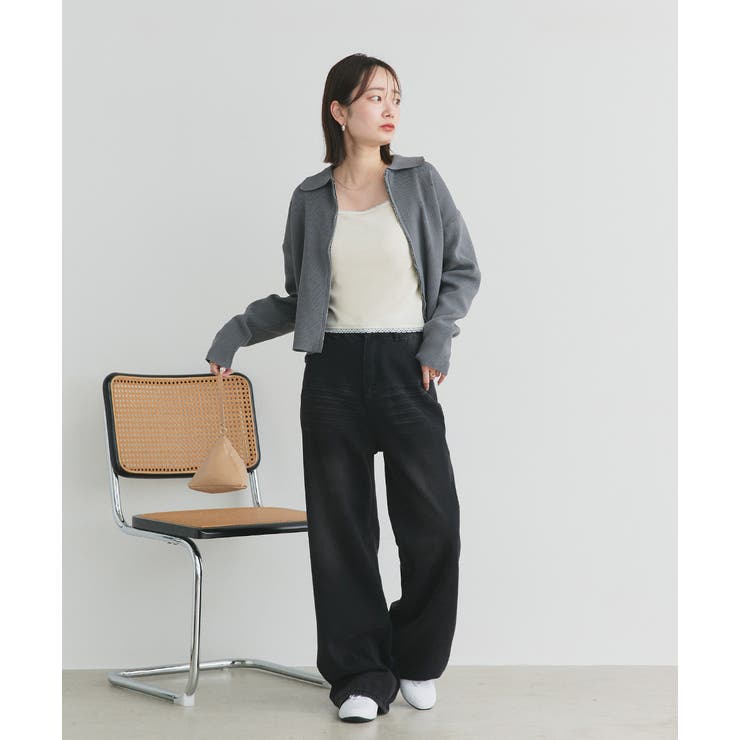 スクエアネックレースリブタンクトップ | ad thie | 詳細画像36 