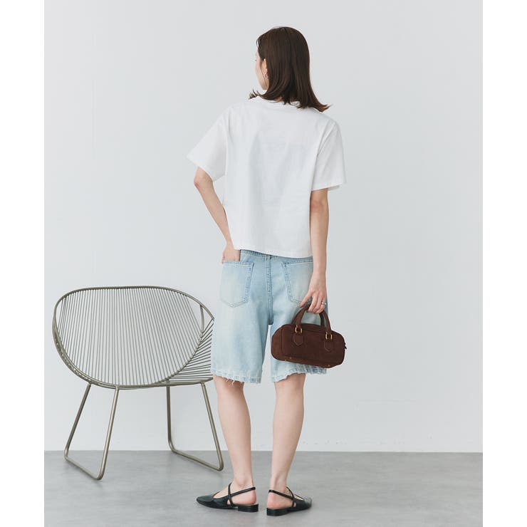 フラワーモチーフコード刺繍Tシャツ | ad thie | 詳細画像10 