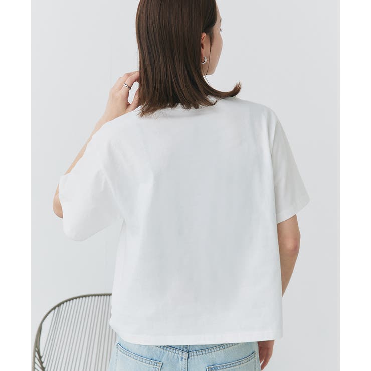 フラワーモチーフコード刺繍Tシャツ | ad thie | 詳細画像14 