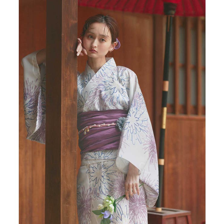 3点セット 花火柄セパレート2WAY浴衣セット | ad thie | 詳細画像12 