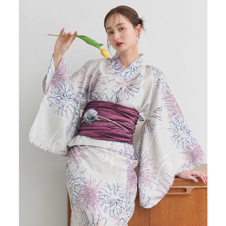 3点セット 花火柄セパレート2WAY浴衣セット | ad thie | 詳細画像14 