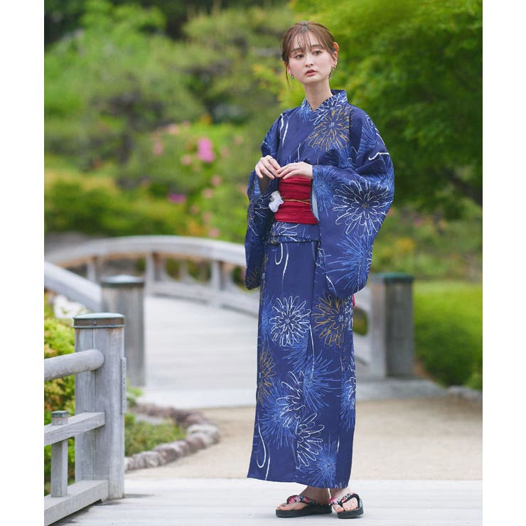 3点セット 花火柄セパレート2WAY浴衣セット | ad thie | 詳細画像19 