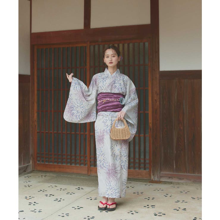 3点セット 花火柄セパレート2WAY浴衣セット | ad thie | 詳細画像2 