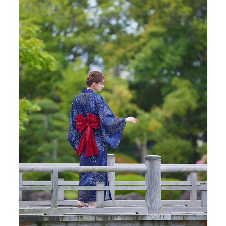 3点セット 花火柄セパレート2WAY浴衣セット | ad thie | 詳細画像20 