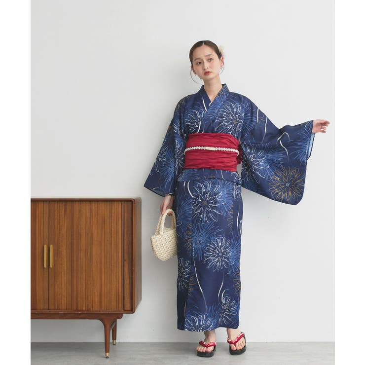 3点セット 花火柄セパレート2WAY浴衣セット | ad thie | 詳細画像25 