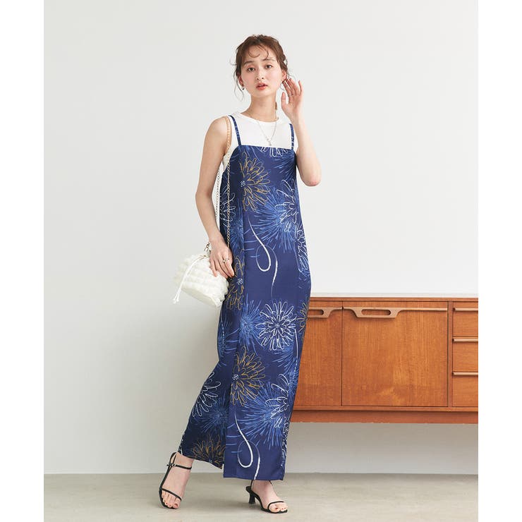 美品　セパレートタイプ　浴衣　帯セット　花火柄 セパレート 浴衣 レディース 浴衣 3点セット （二部式浴衣＋しわ
