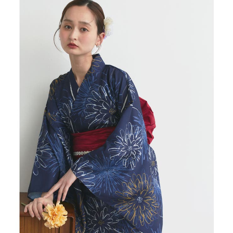 3点セット 花火柄セパレート2WAY浴衣セット | ad thie | 詳細画像30 