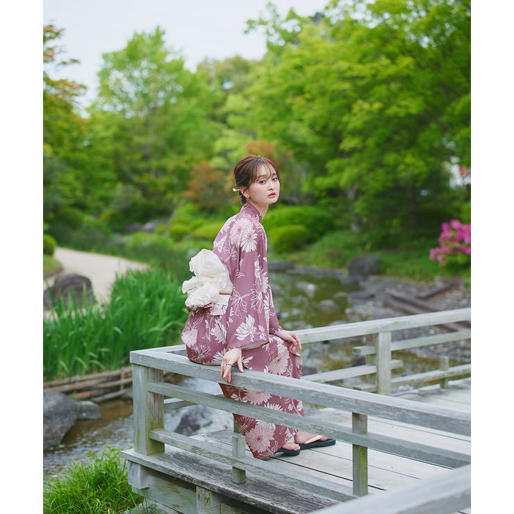3点セット 菊柄セパレート2WAY浴衣セット | ad thie | 詳細画像13 