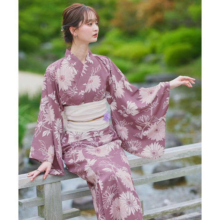 3点セット 菊柄セパレート2WAY浴衣セット | ad thie | 詳細画像14 