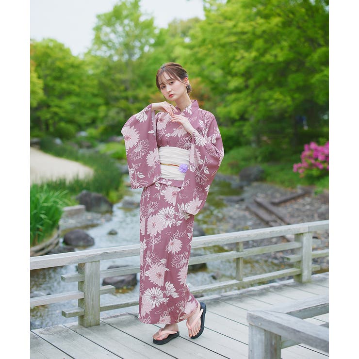 2025SS新作】3点セット 菊柄セパレート2WAY浴衣セット[品番
