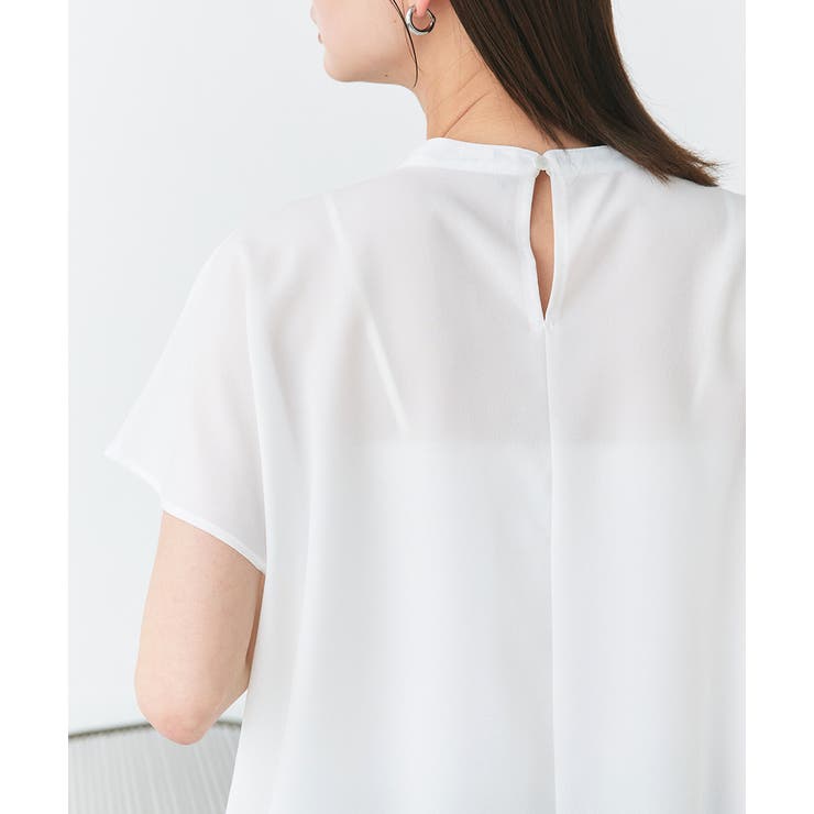 タグ付き　ANAYI ブラウス レース切替 とろみ フレンチスリーブ 白 セール】 ANAYI / アナイ シャツ・ブラウス | ファッション通販