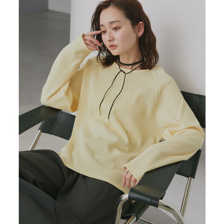ラグランスリーブ ワッフルプルオーバー[品番：ADEW0005011]｜ad thie