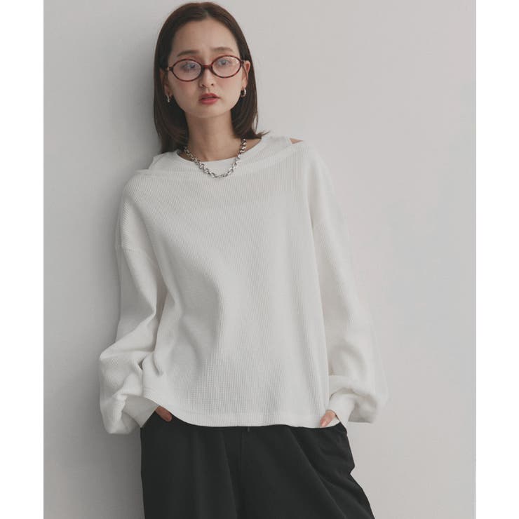 フェイクレイヤードデザイン ワッフルプルオーバー | ad thie | 詳細画像16 