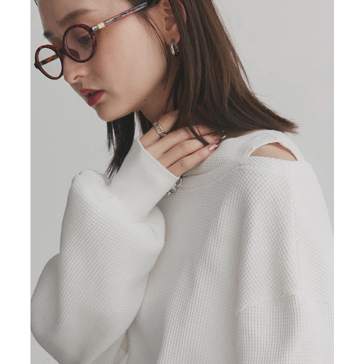 フェイクレイヤードデザイン ワッフルプルオーバー | ad thie | 詳細画像18 