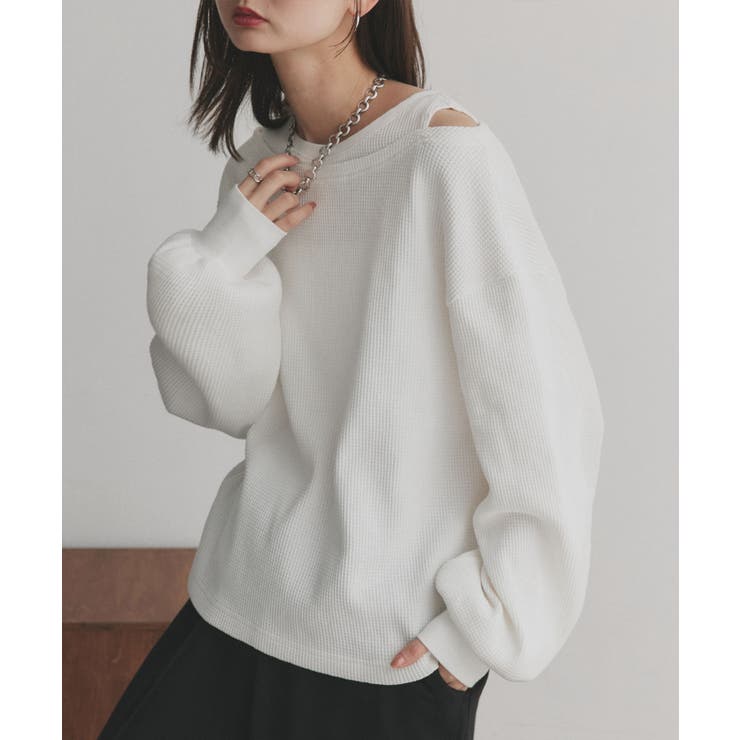 フェイクレイヤードデザイン ワッフルプルオーバー | ad thie | 詳細画像19 