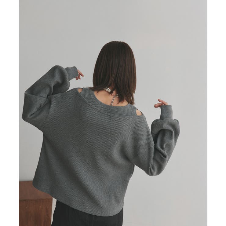 フェイクレイヤードデザイン ワッフルプルオーバー | ad thie | 詳細画像36 