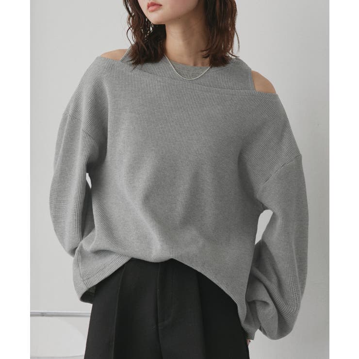 フェイクレイヤードデザイン ワッフルプルオーバー | ad thie | 詳細画像4 