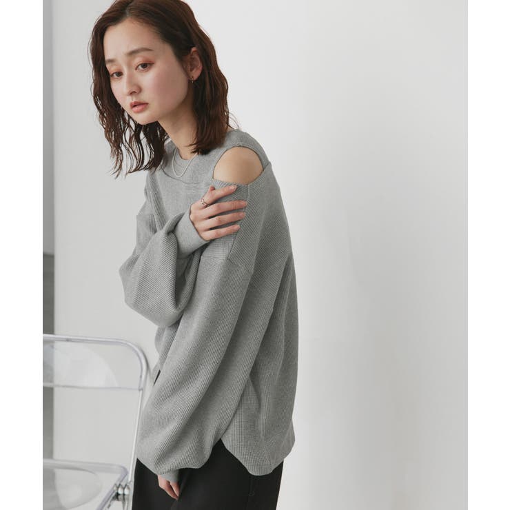 フェイクレイヤードデザイン ワッフルプルオーバー | ad thie | 詳細画像5 