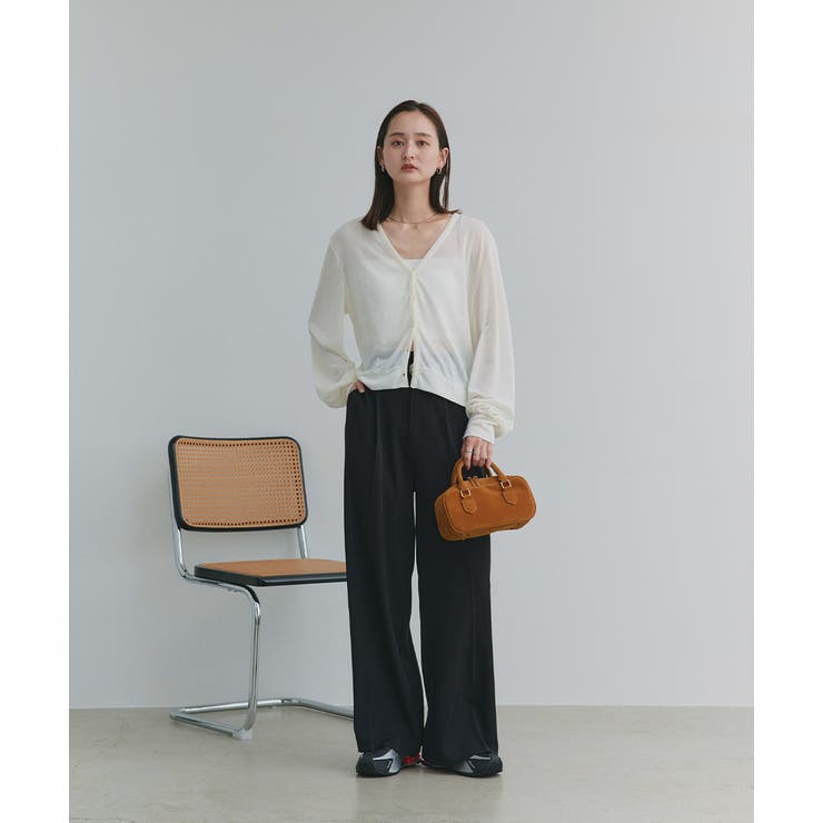 袖ボリュームVネックシアーカーディガン | ad thie | 詳細画像2 
