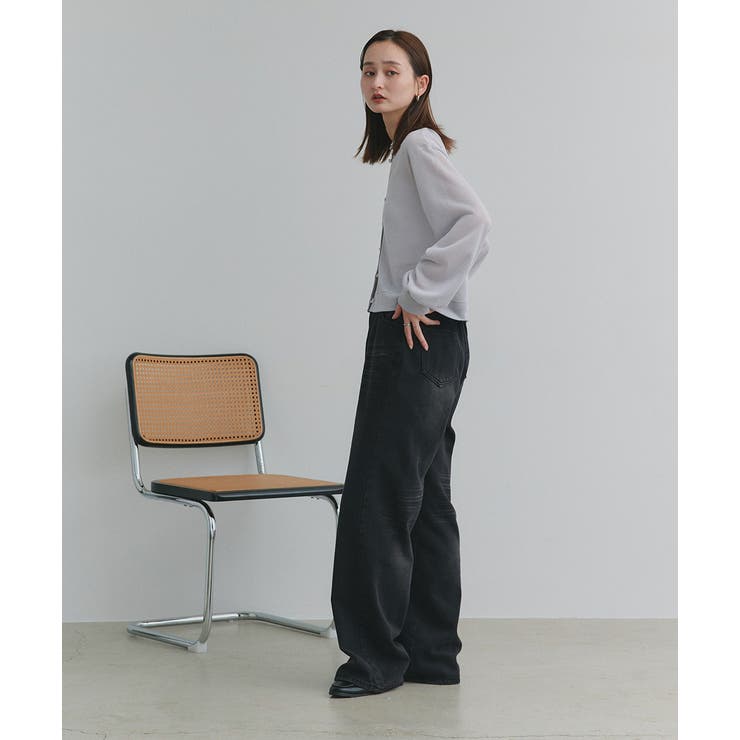 袖ボリュームVネックシアーカーディガン | ad thie | 詳細画像21 