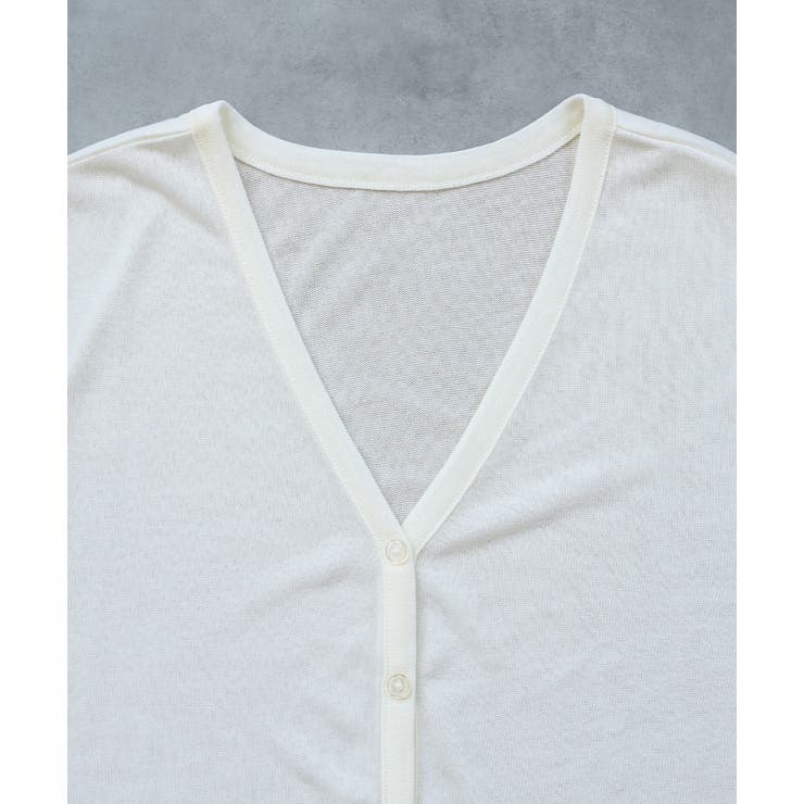 袖ボリュームVネックシアーカーディガン | ad thie | 詳細画像37 