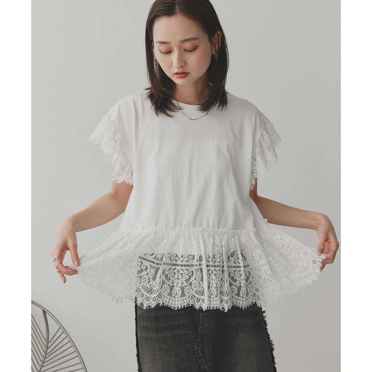 ヘムスリーブレースデザイントップス | ad thie | 詳細画像11 