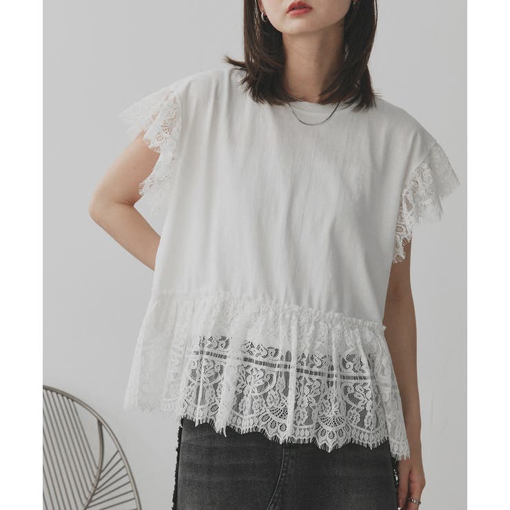 ヘムスリーブレースデザイントップス | ad thie | 詳細画像12 