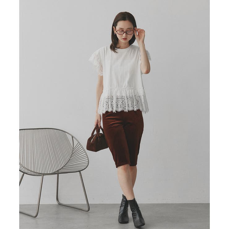 ヘムスリーブレースデザイントップス | ad thie | 詳細画像2 