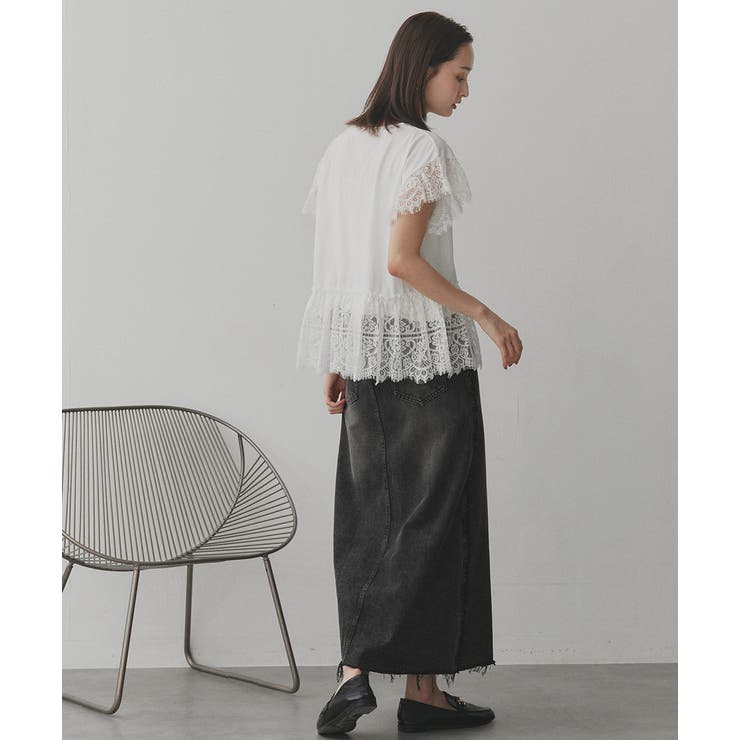 ヘムスリーブレースデザイントップス | ad thie | 詳細画像9 