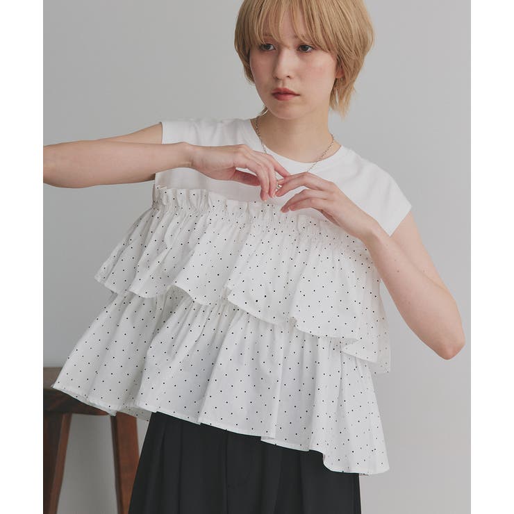 ポルカドットティアードフリルトップス | ad thie | 詳細画像10 