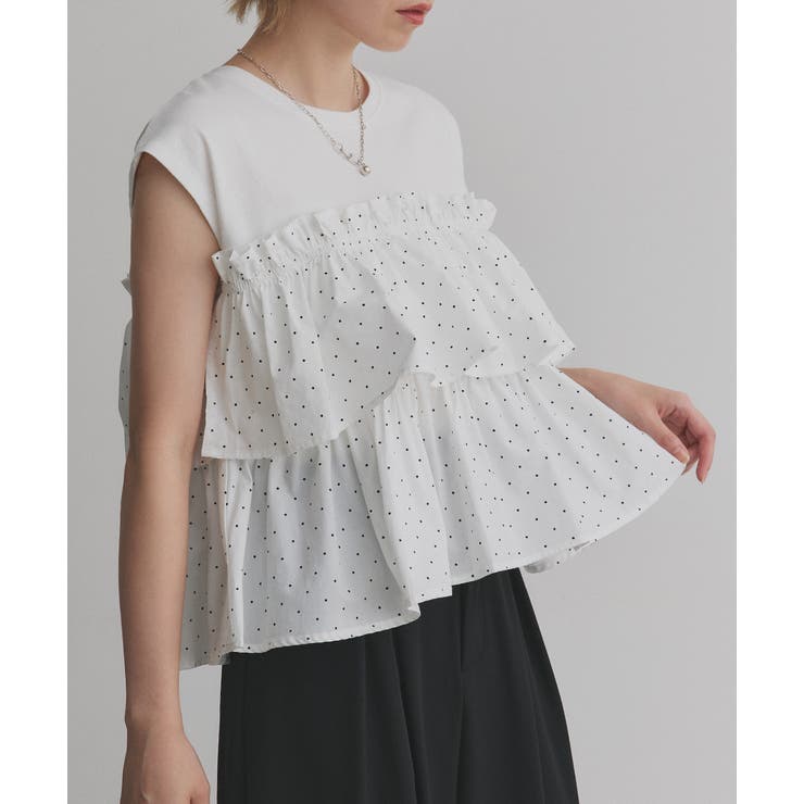 ポルカドットティアードフリルトップス | ad thie | 詳細画像13 