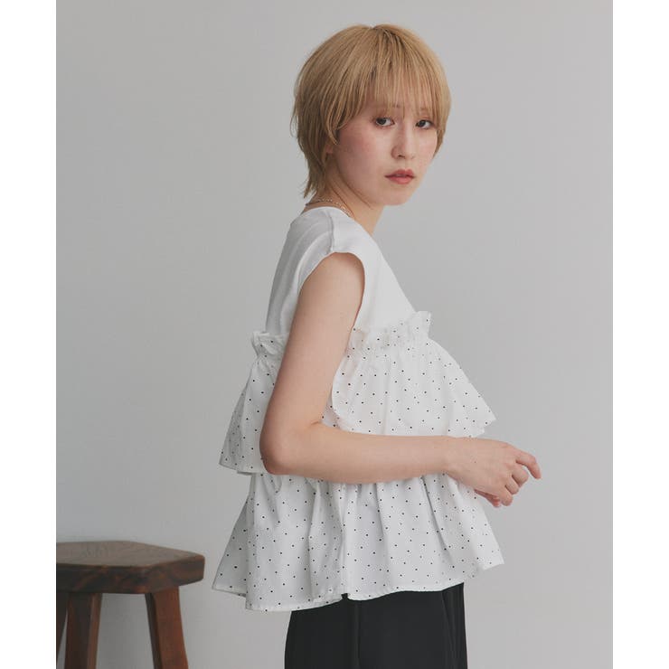 ポルカドットティアードフリルトップス | ad thie | 詳細画像14 