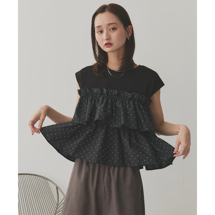 ポルカドットティアードフリルトップス | ad thie | 詳細画像17 