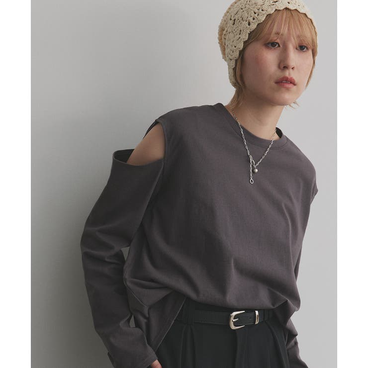 【2025AW新作】ショルダーカットアウトロングスリーブTシャツ | ad thie | 詳細画像12 
