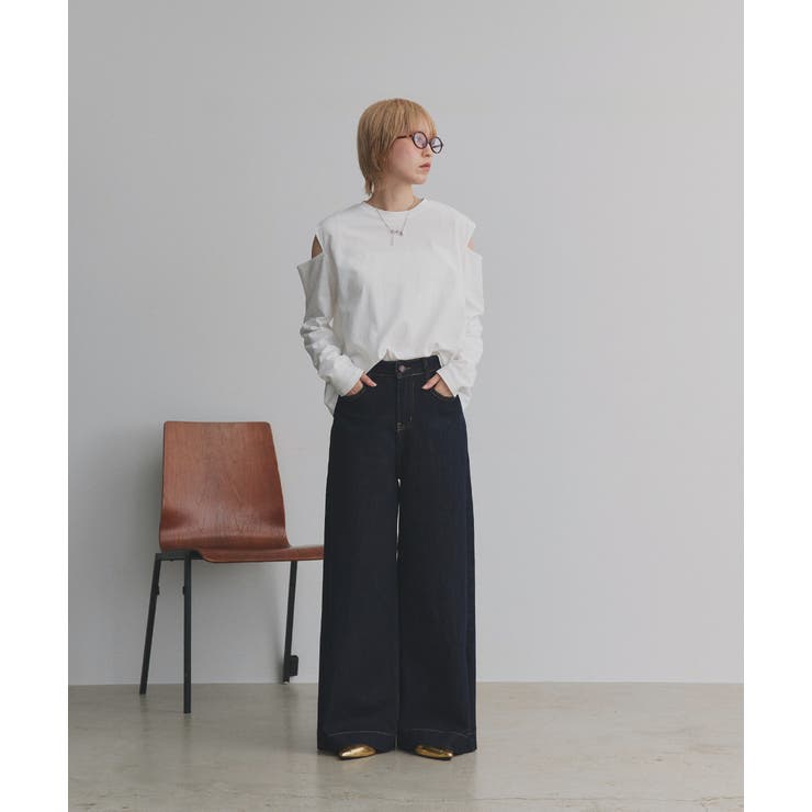 【2025AW新作】ショルダーカットアウトロングスリーブTシャツ | ad thie | 詳細画像17 
