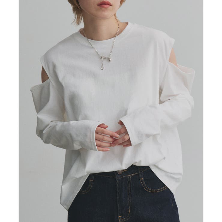 【2025AW新作】ショルダーカットアウトロングスリーブTシャツ | ad thie | 詳細画像20 