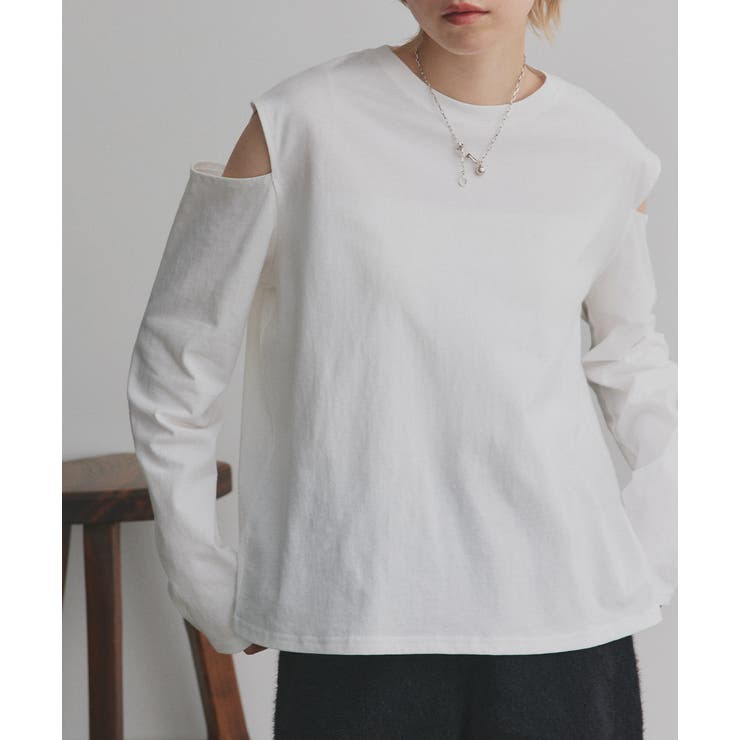 【2025AW新作】ショルダーカットアウトロングスリーブTシャツ | ad thie | 詳細画像23 