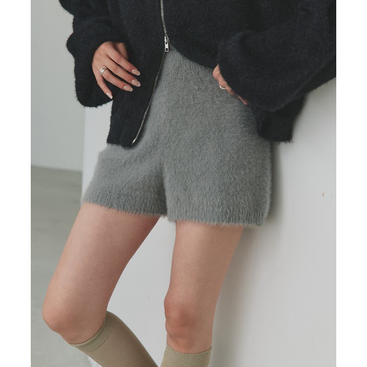グレー | シャギーニットショートパンツ | ad thie